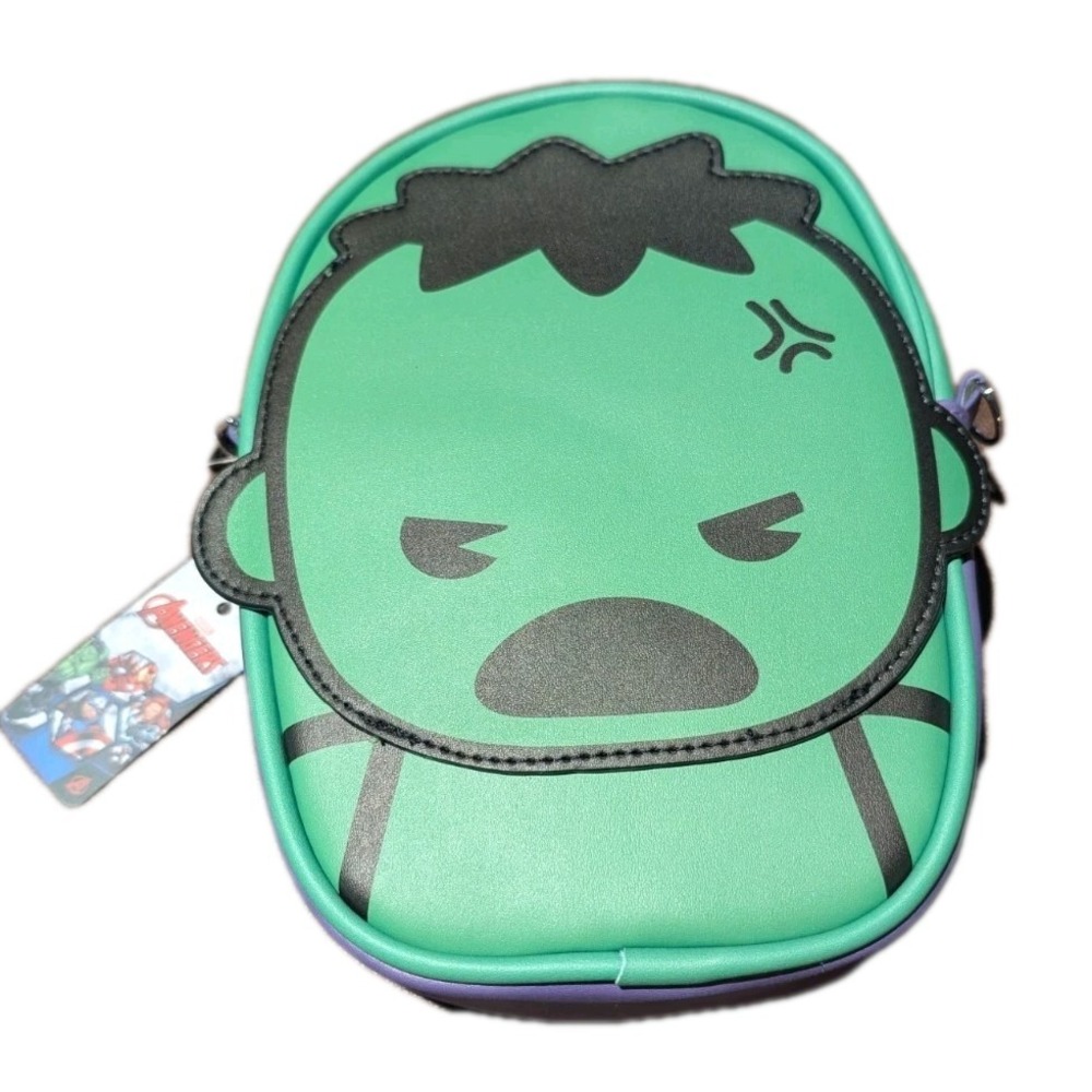 Marvel Avengers Hulk Zip Case Bag Buckle-Down Green Purple Pouch‎ NWT 8.5x6.5